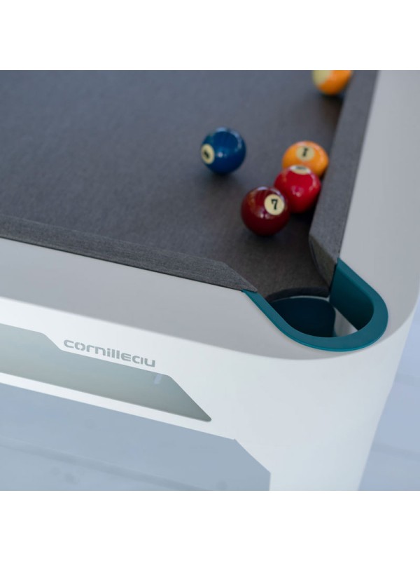 Cornilleau Hyphen biljard miza – bela z light grey podlogo